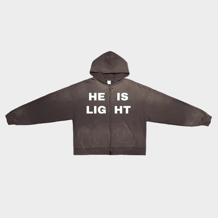 "HE IS LIGHT" ZIP-UP HOODIE