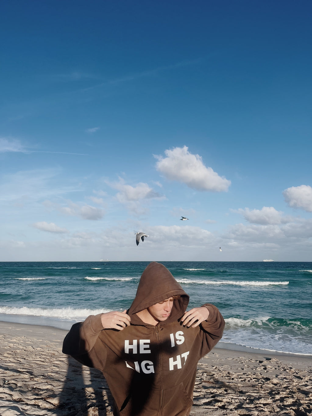 "HE IS LIGHT" ZIP-UP HOODIE
