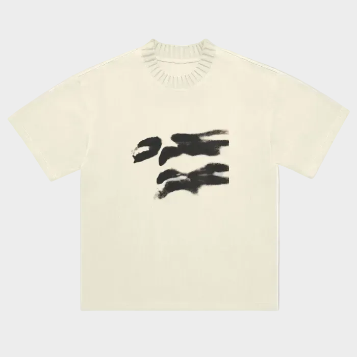"HIDDEN FACE" KNITTED ROUNDNECK TEE